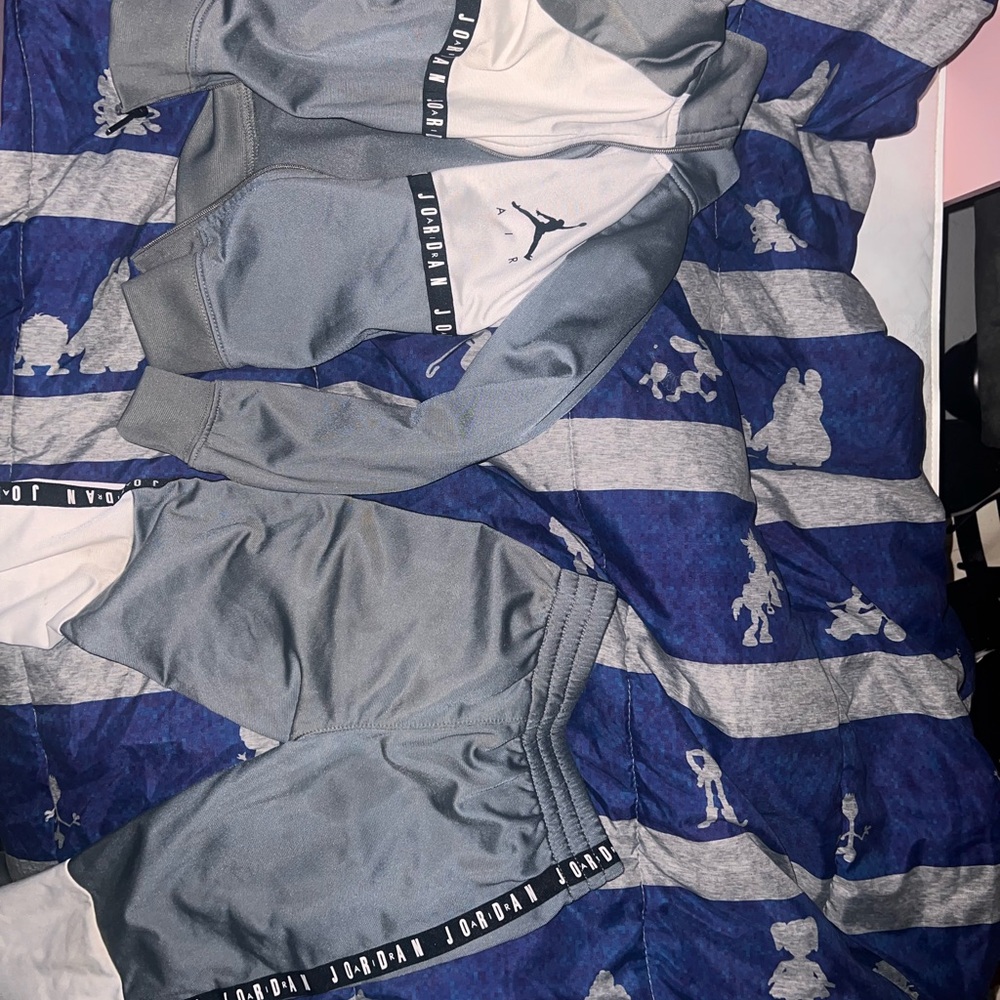 Jordan Gray and White Athletic Set